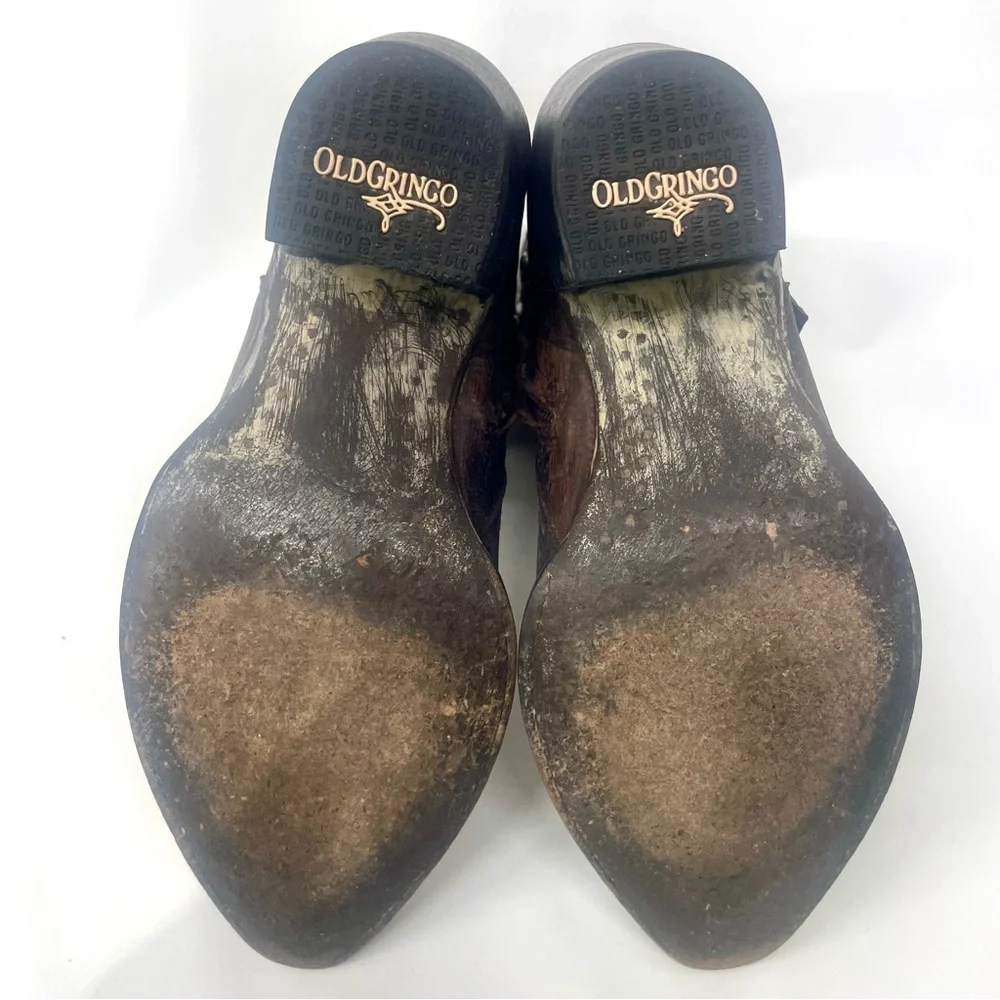 SOLD Old Gringo Women's Mini Belinda 7" Ankle Boots Size 8 B Brown Cowboy Boot - Picture 6 of 7